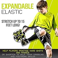 Vista 4 de Franklin Sports Cinturón de entrenamiento para balón de fútbol, entrenador Blackhawk Pass-Pal de fútbol + accesorio de equipo de práctica, paso