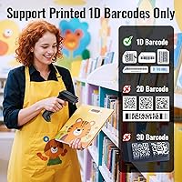 Vista 7 de Tera Escáner de Códigos de Barras Inalámbrico Versátil 2-en-1 (2.4Ghz Inalámbrico + USB 2.0 Con Cable) con Indicador de Nivel de Batería, Distancia