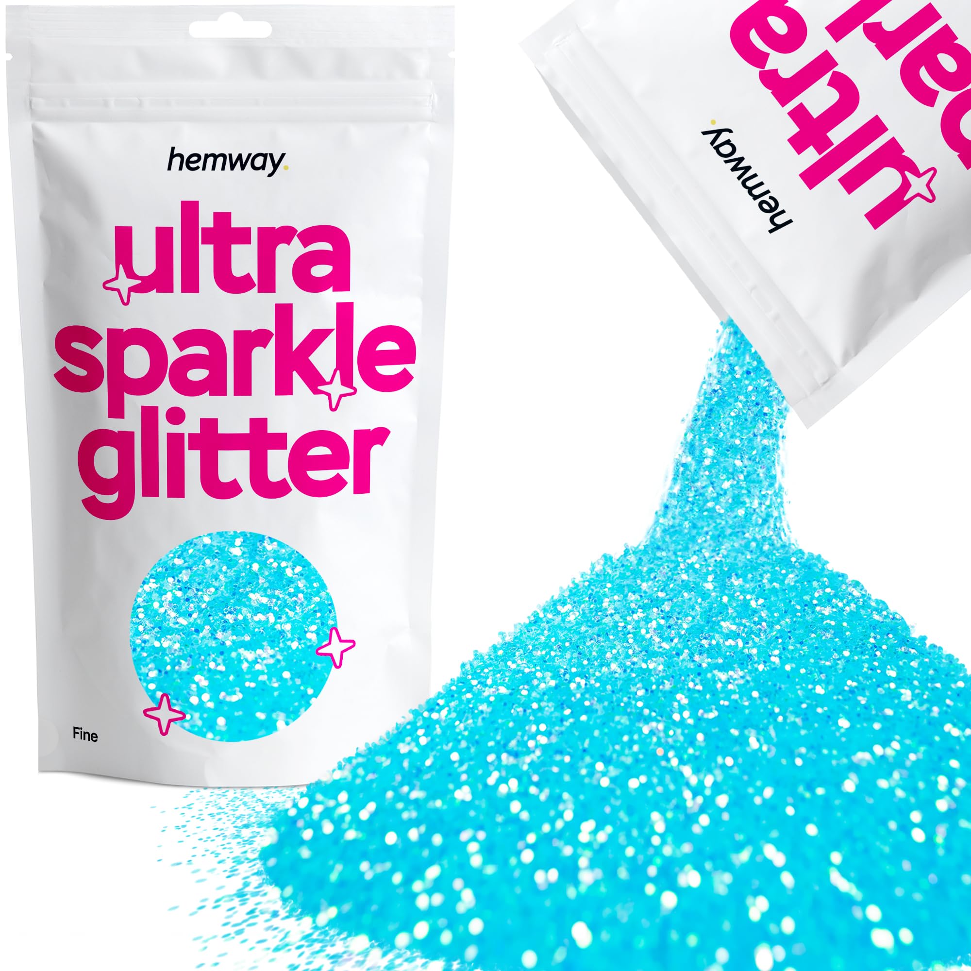 Hemway Ultra Sparkle Glitter Baby Pink Iridescent 100g Fine | Glitter for Arts & Craft, Makeup, Nail Art, Crafting, Card Making, Sparkle Decoration — view 74
