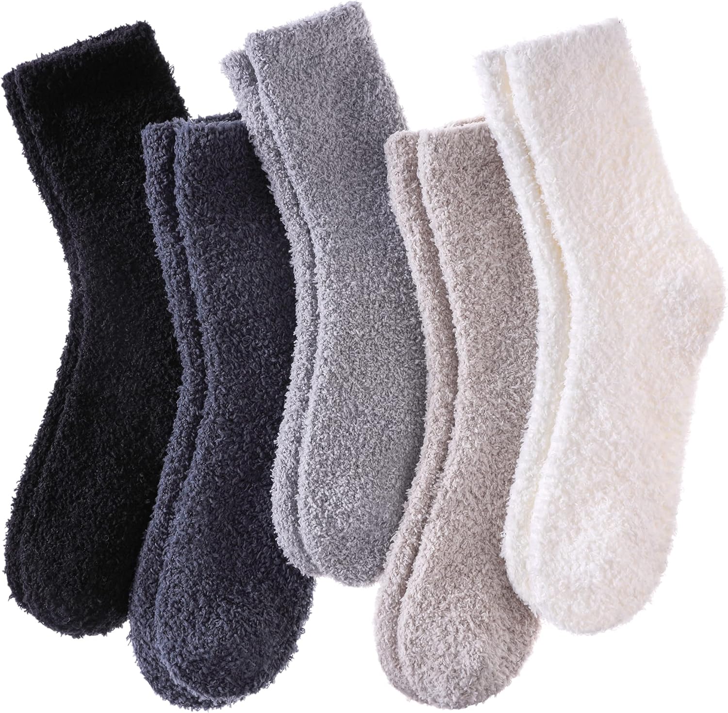 LINEMIN Womens Fuzzy Socks Cozy Fluffy Winter Warm Slipper Socks Microfiber Soft Home Sleeping Socks