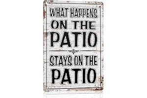 Funny Patio Signs Outdoor Patio Decor "What Happens On The Patio Stays On The Patio"