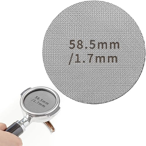 Pantalla de disco de café espresso de 2.303 in Filtro de café de acero inoxidable Pantalla de disco de café reutilizable para ducha inferior