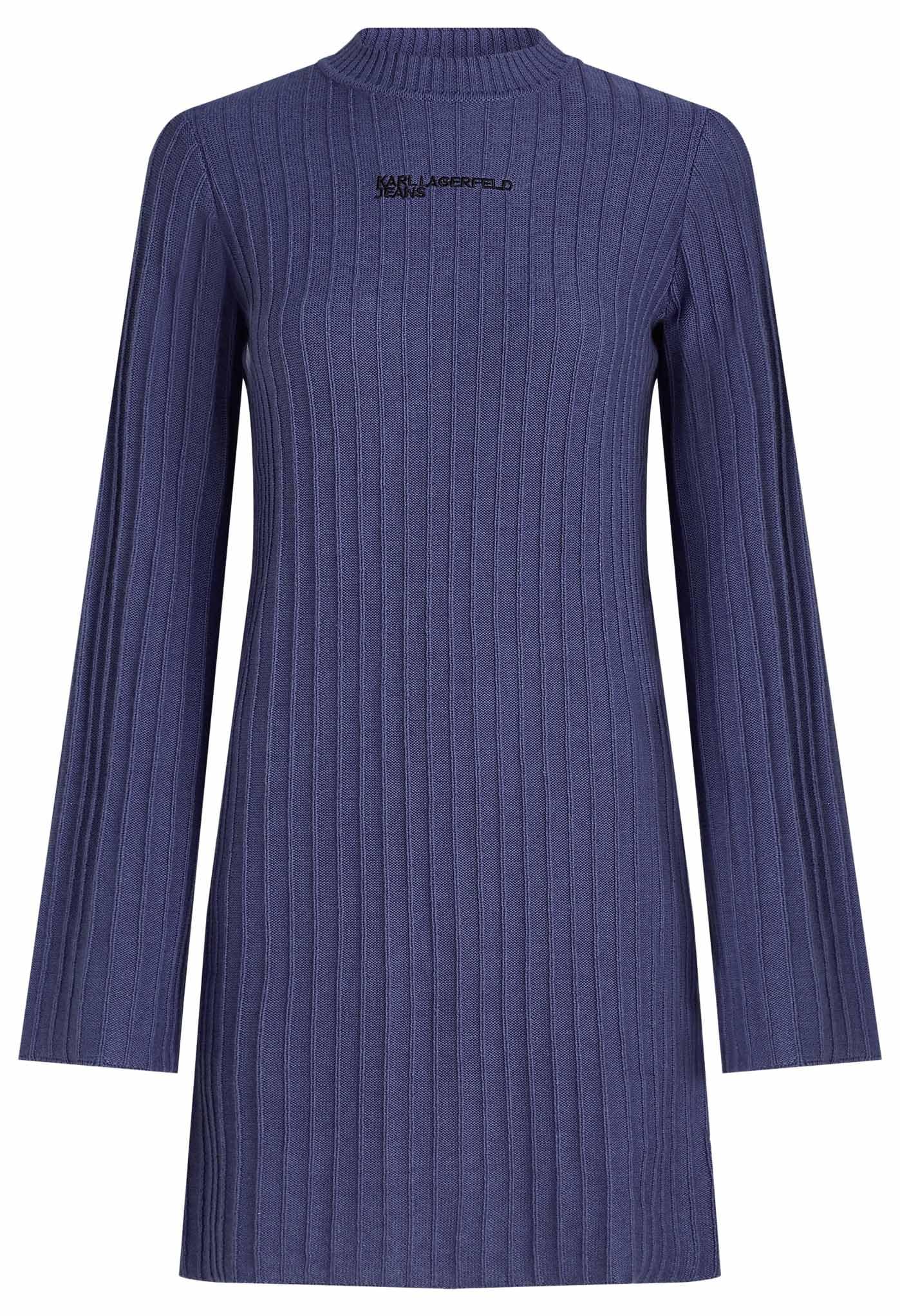 Karl Lagerfeld Jeans, Damska, Sukienka Z Plisse Knit, Regular Fit