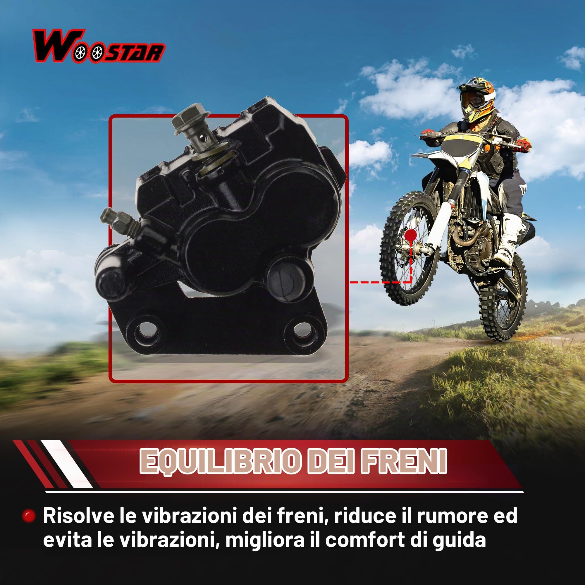 WOOSTAR Pinza Disco Freno Posteriore Sostituzione per Jialing 150cc 200cc 250cc Dirt Pit Bike