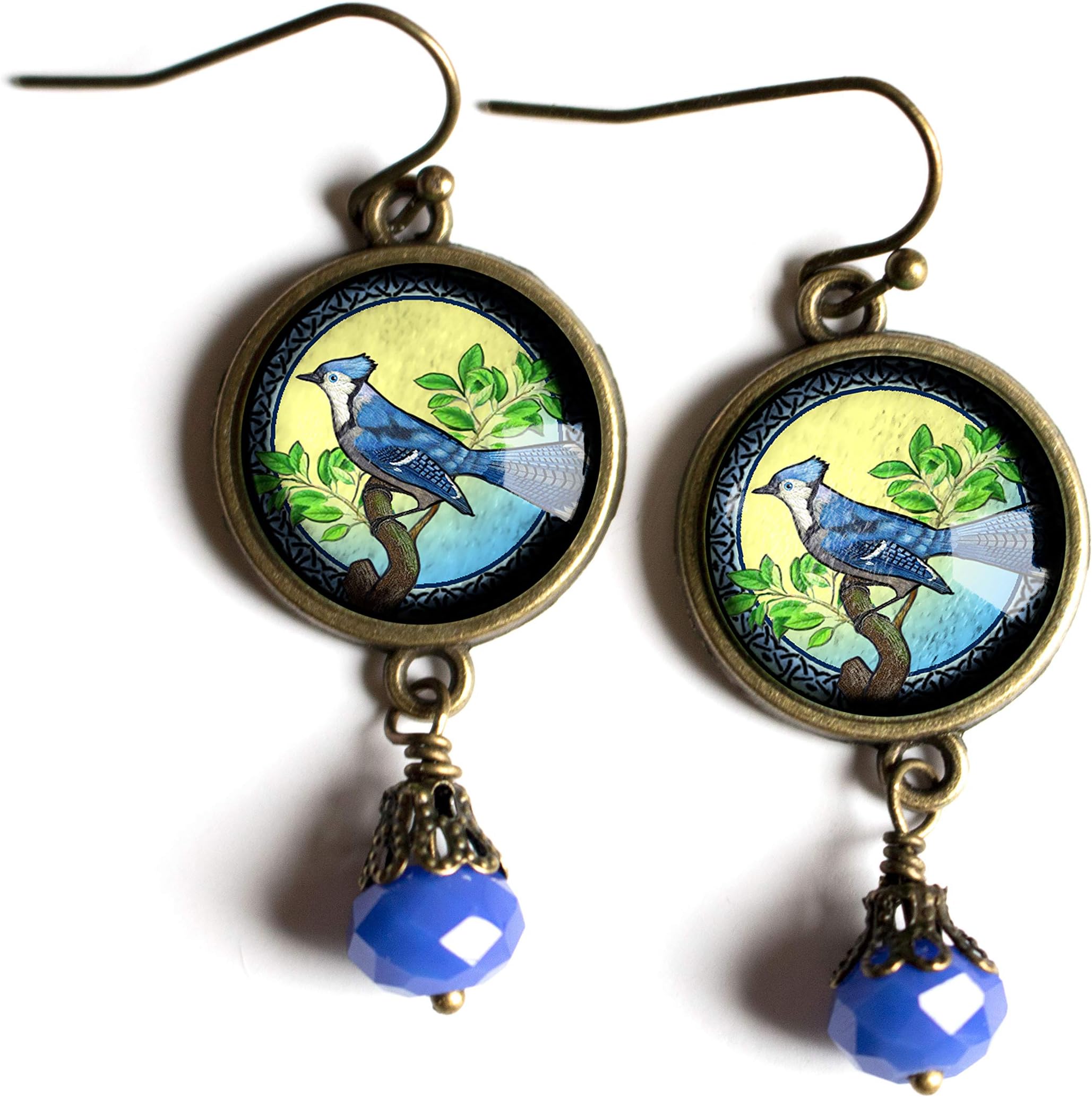 The Divine IguanaBlue Jay Earrings