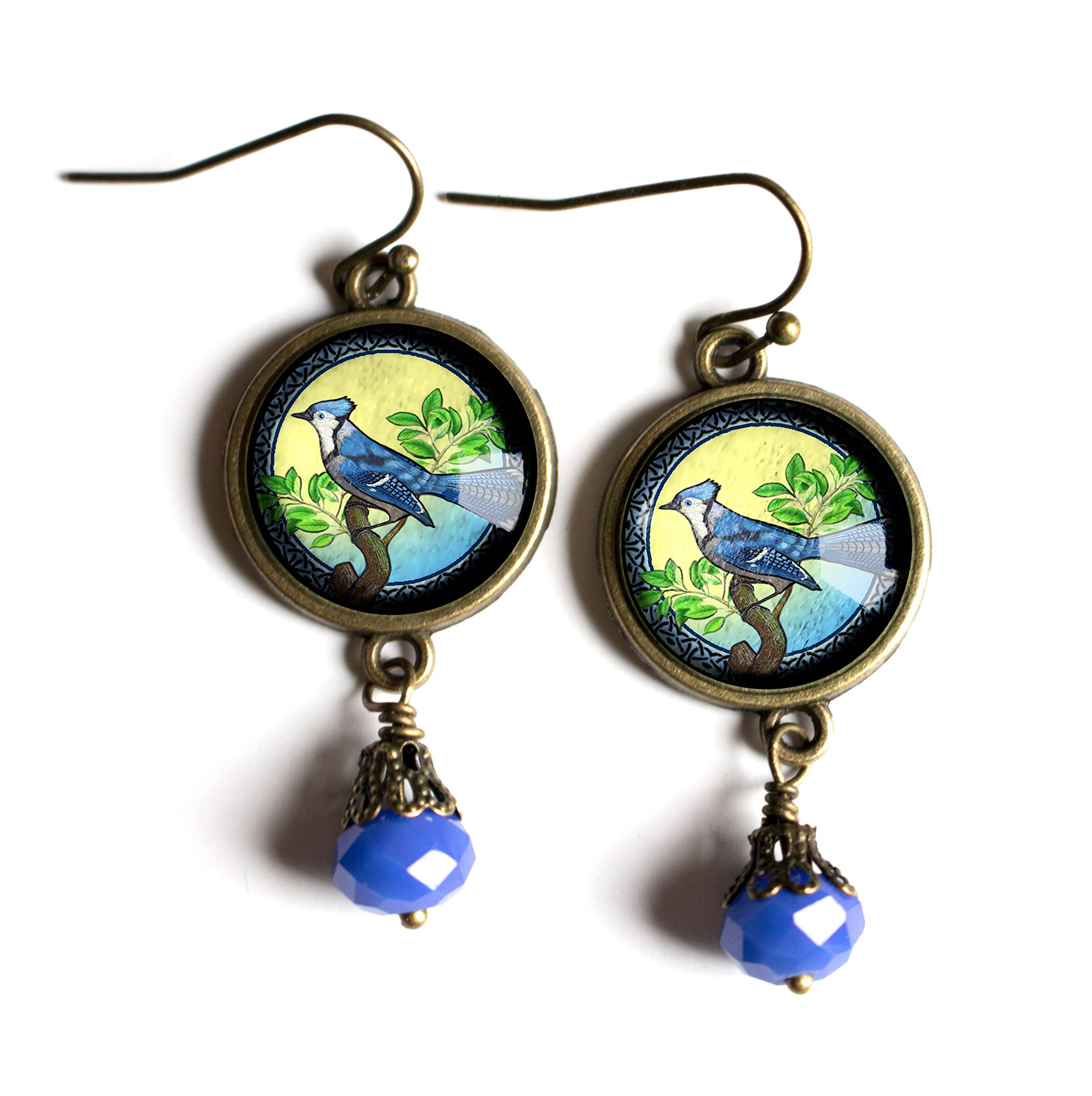 The Divine IguanaBlue Jay Earrings