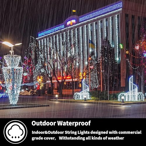 Miniatura 3 de LAMPHOME 1000 luces LED de Navidad enchufables, tira de luces de petardo de 81 pies para exteriores, impermeable, con controlador, 8 modos de luces
