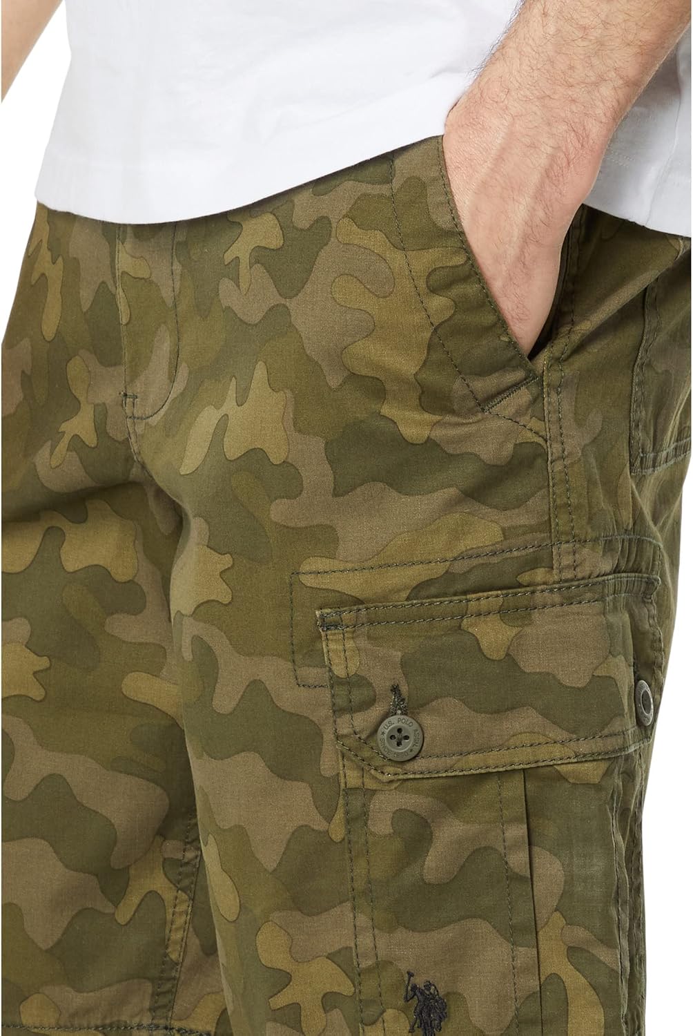 U.S. Polo Assn. Cargo Shorts Camo Twill Olive Camo 33 - Image 3