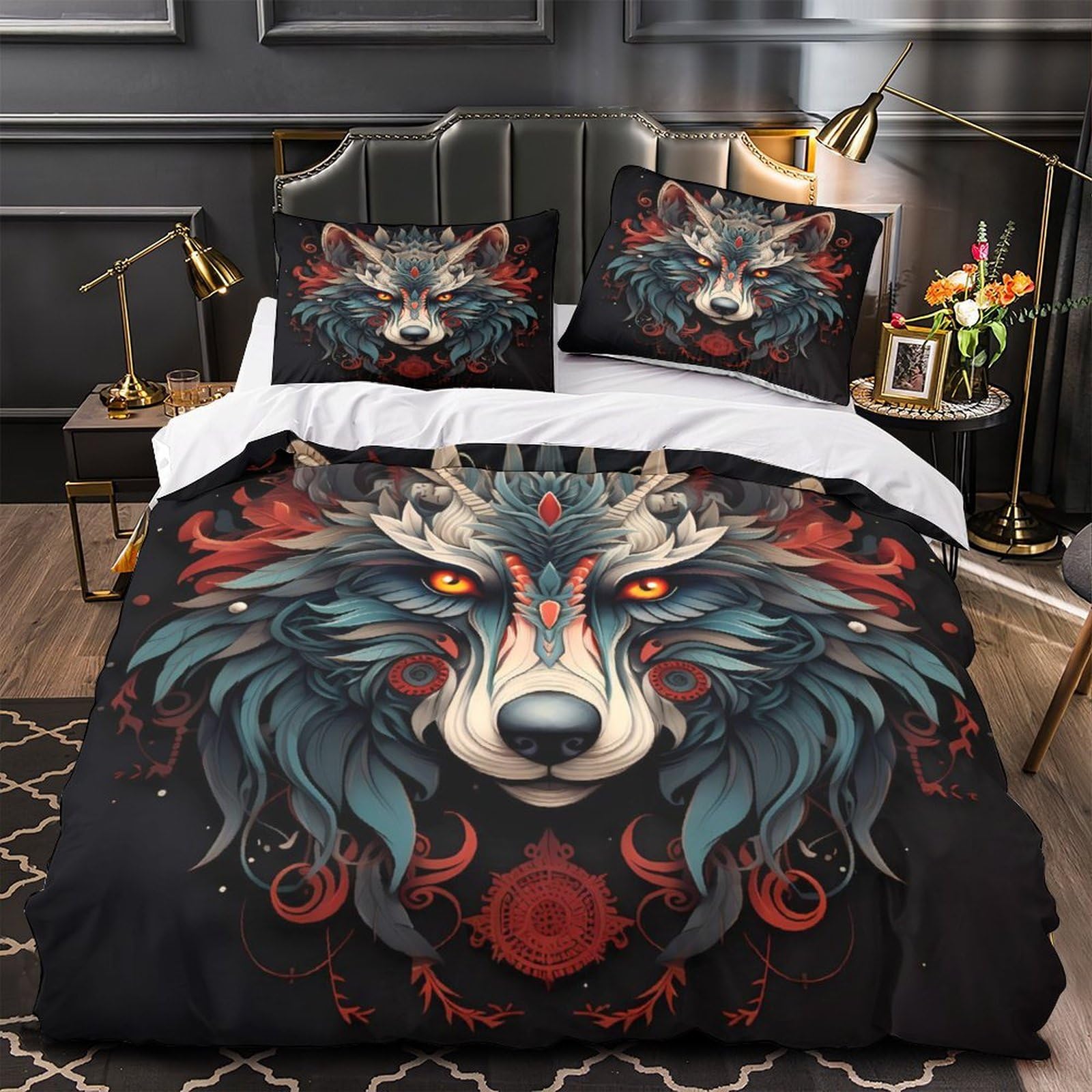 Housse de couette fantastique WolfDesign en microfibre pour relooker une chambre d'ado garçon