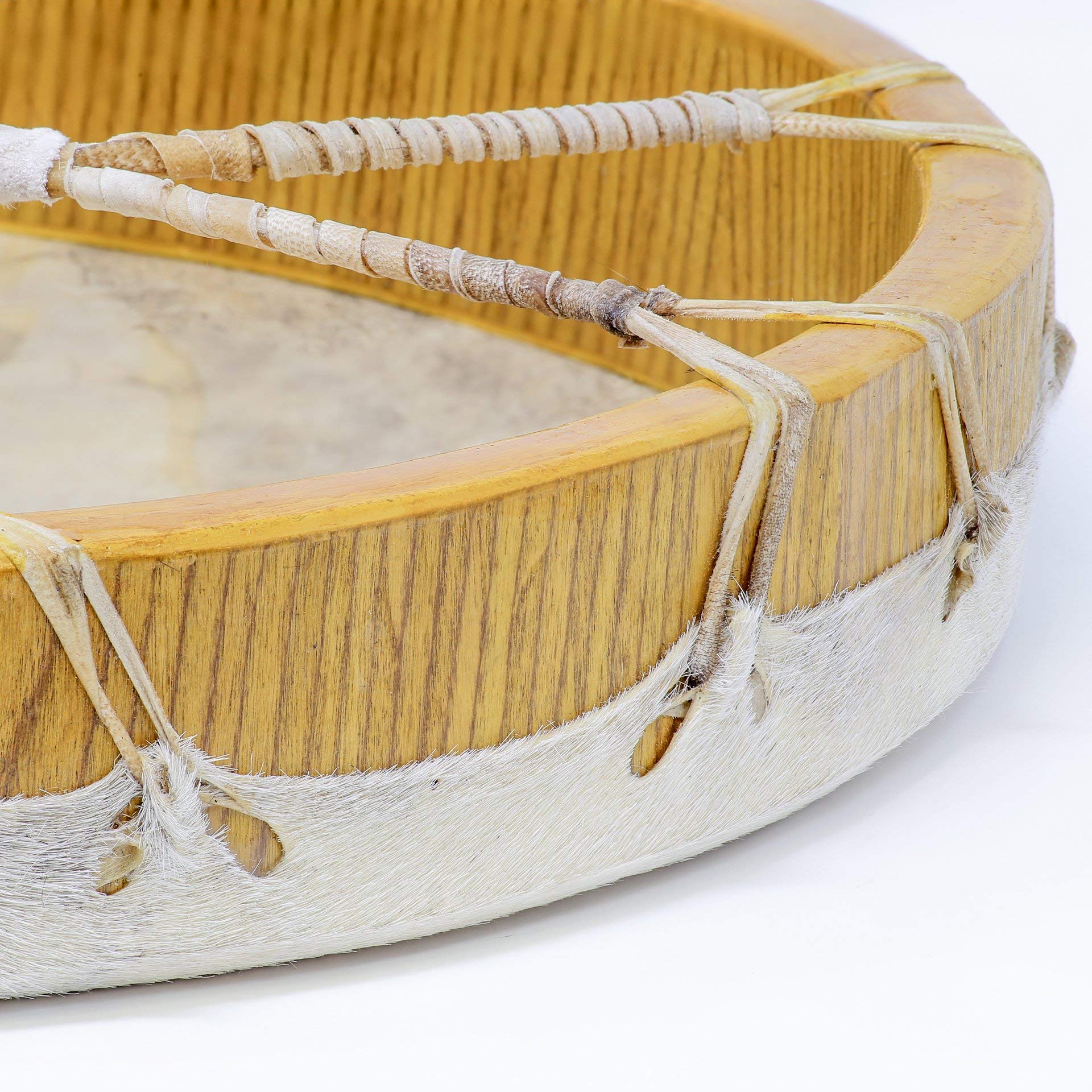 Shamandrum Ø 40 cm Rahmentrommel im mysevendo Set Rund Ziegenhaut Behaart Shaman Drum Goat Skin inkl. Stick
