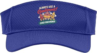 Always Use A Condiment Cover Your Wiener Funny Hot Dog Sport Sun Visor