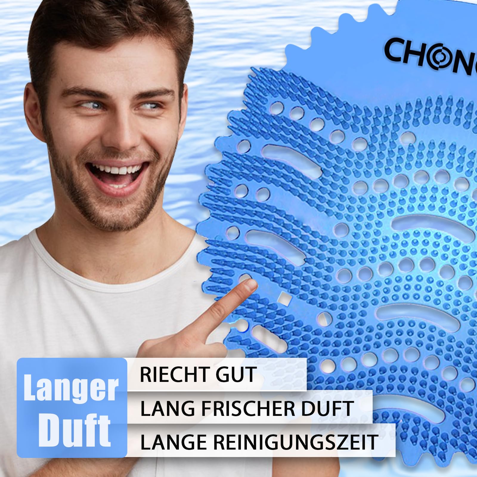12 Urinalsieb Mit Duft, Spritzschutz, Lufterfrischer Einzeln Verpackt für WC, Gästebad, Bad, Öffentliche Toiletten - 4 Meeresbrise, 4 Zitrone, 4 Orange
