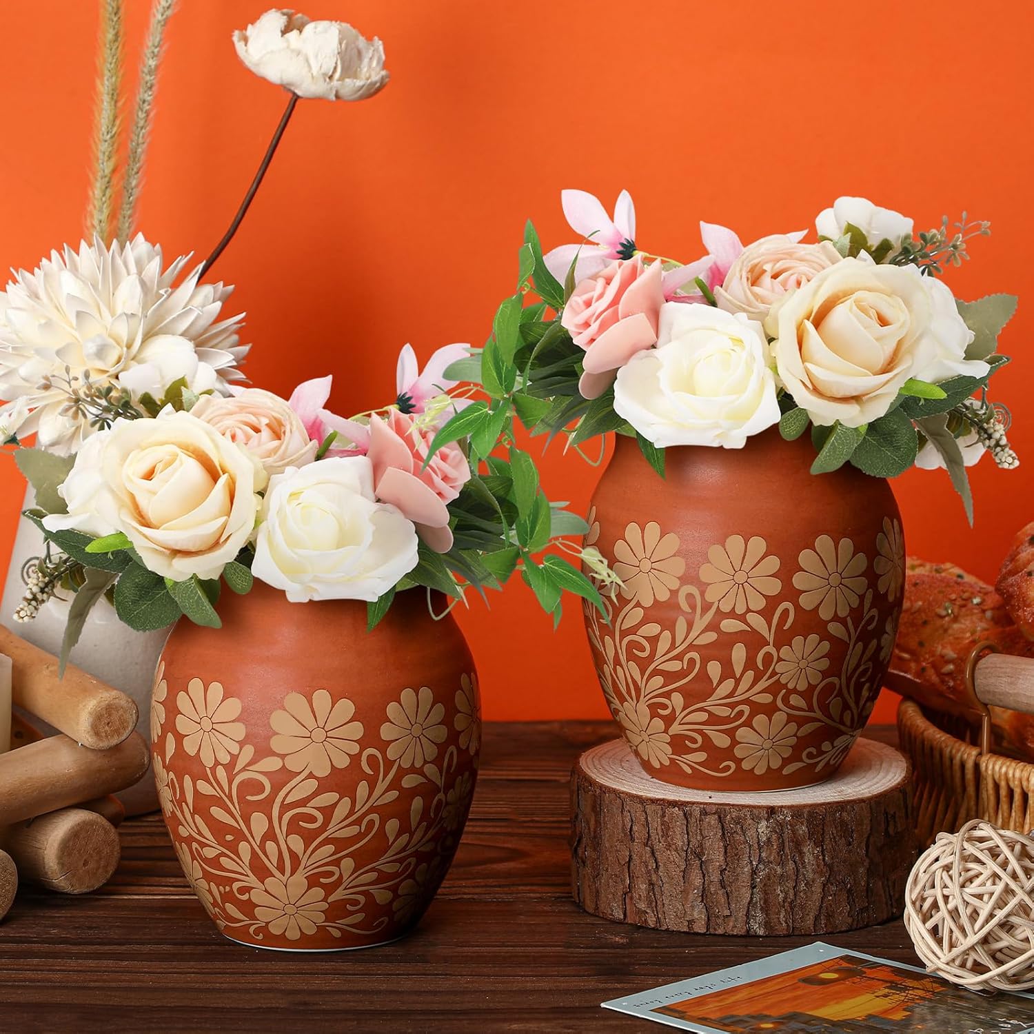 2 Pcs 16 oz Cantaritos De Barro Mexicanos Cantaritos Shooters Terracotta Taco Tuesday Mexican Vase Jarritos Drinking Clay Cups Cocktail Glass Patron Bottles for Tequila Margaritas Mojitos