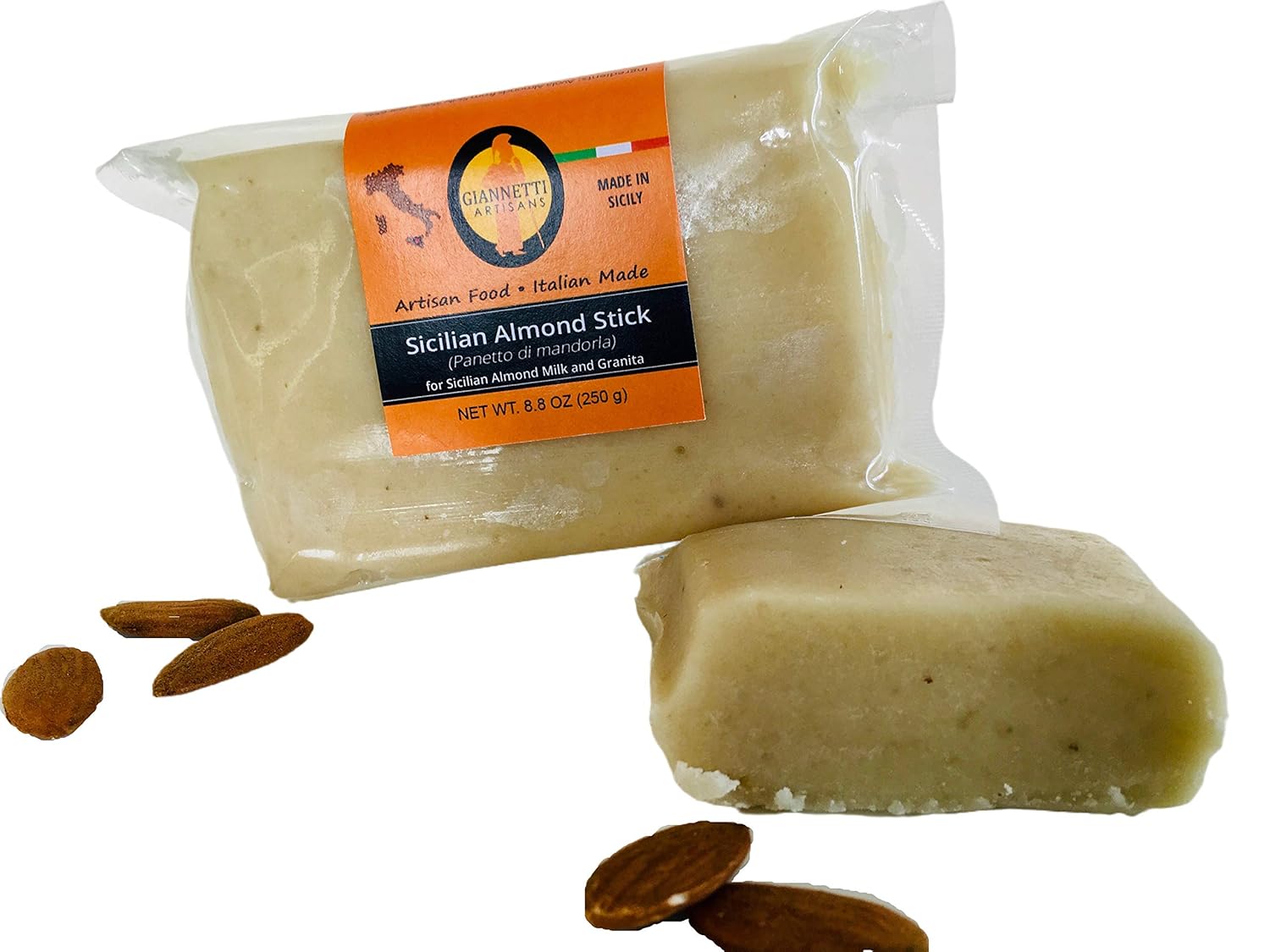 Giannetti Artisans Imported Sicilian Almond Paste (sugared 8.8 oz) - 2 Pack