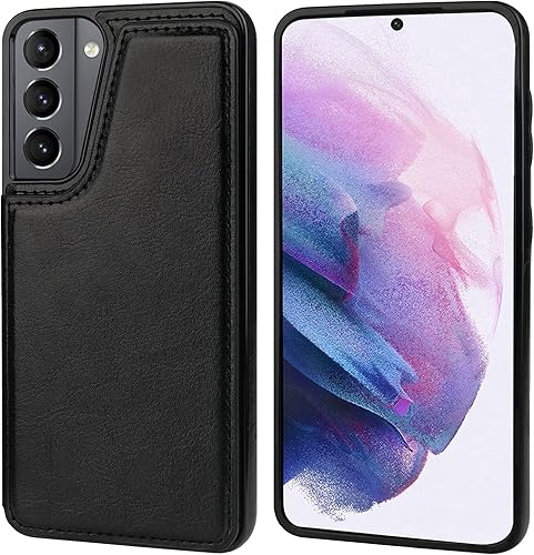 Miniatura 3 de Funda ONETOP tipo cartera compatible con Samsung Galaxy S21 Plus, con soporte para tarjetas, funda de cuero sintético con ranuras para tarjetas.