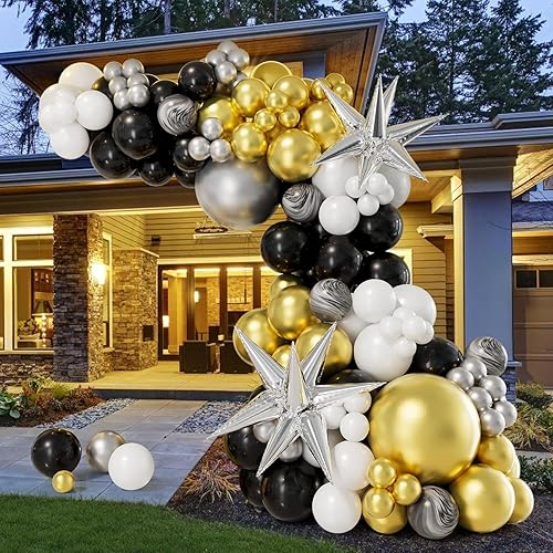 Miniatura 10 de AobkDeco Kit de arco de guirnalda de globos de Navidad de 151 piezas con globos rojos, blancos, dorados, verde oscuro, globos de papel de aluminio,