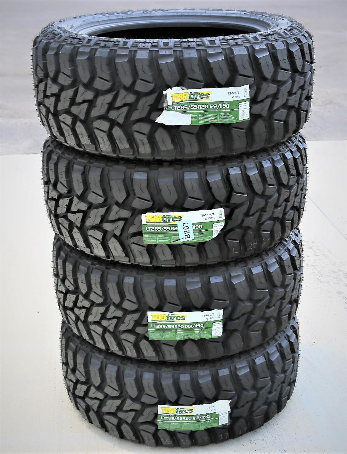 TBB TS-67 M/T Mud Off-Road Light Truck Radial Tire-LT285/55R20 285/55/20 285/55-20 122/119Q Load Range E LRE 10-Ply BSW Black Side Wall