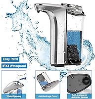 Vista 5 de Dispensador Automático de Jabón, Dispensador de Jabón para Platos sin Contacto 17oz/500ml con Sensor Infrarrojo Mejorado, 5 Niveles Ajustables