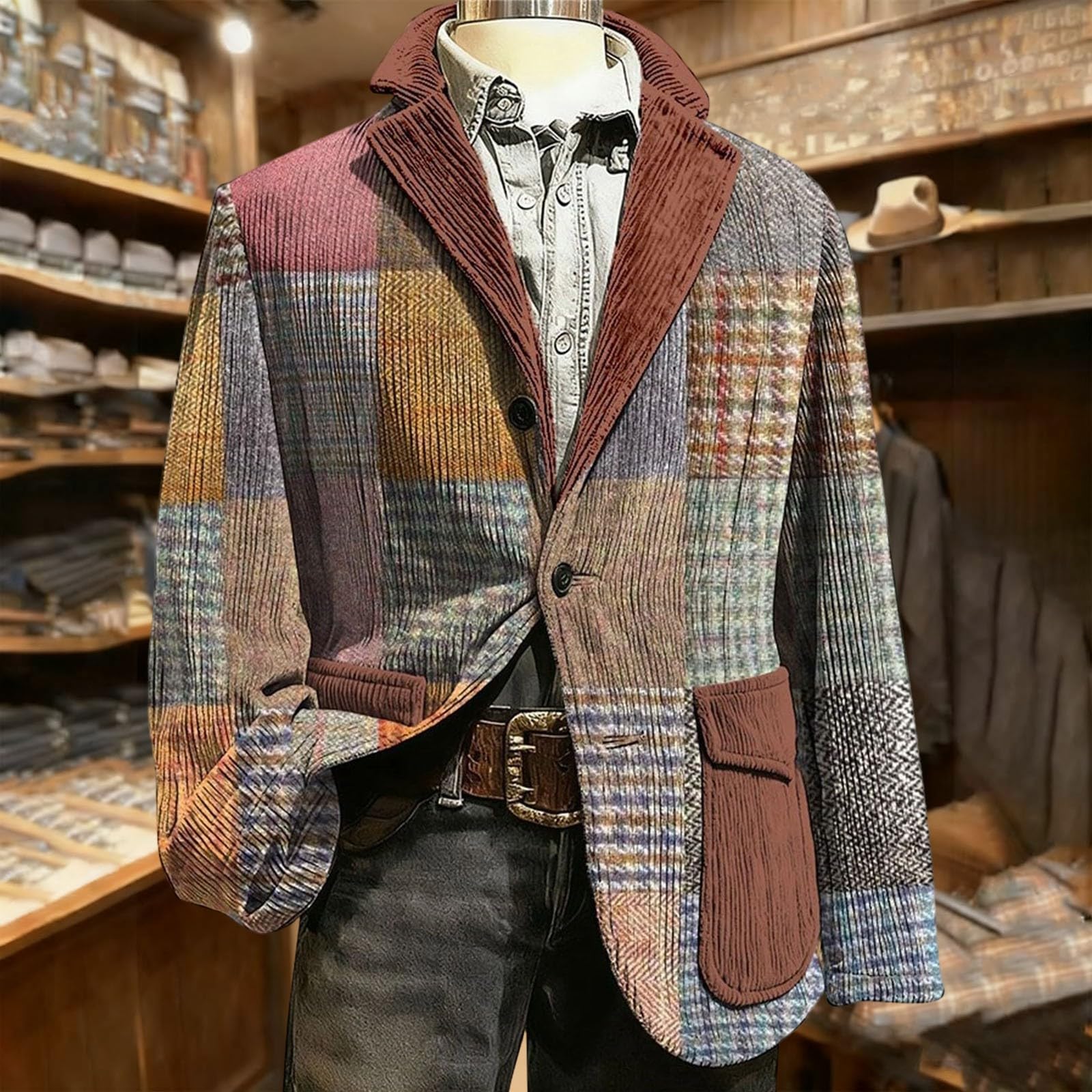 Chaqueta con estampado de pana estilo western para un estilo moderno y distintivo.