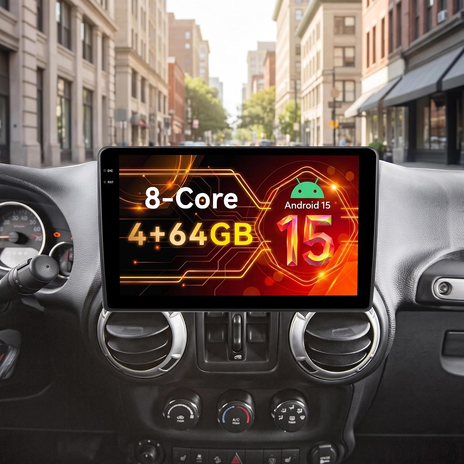 8Core 4+64GCar Radio for Jeep Wrangler JK Compass Grand Cherokee Dodge Ram