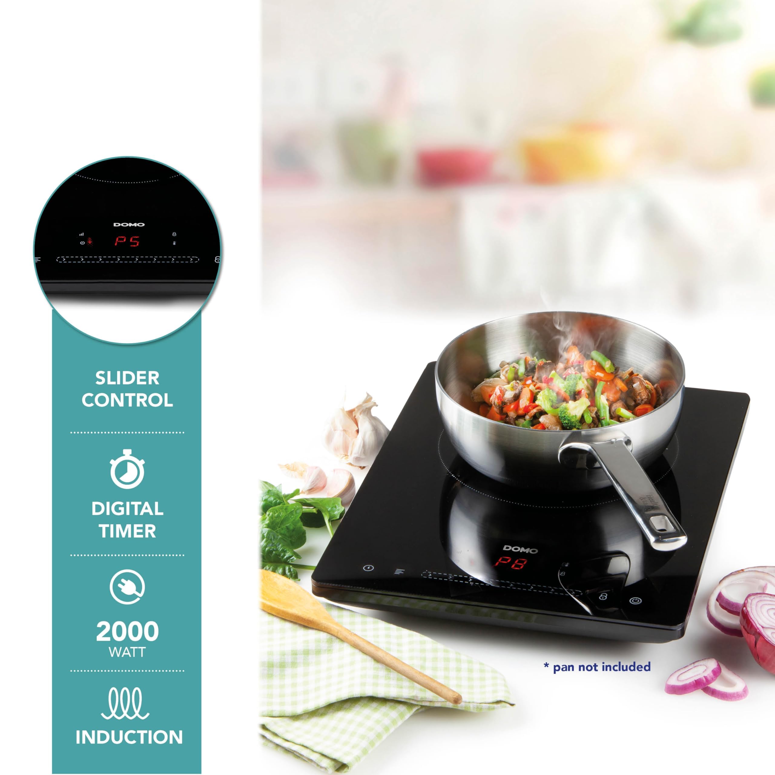 Domo DO332IP hob Black Countertop Zone induction hob 1 zone(s)