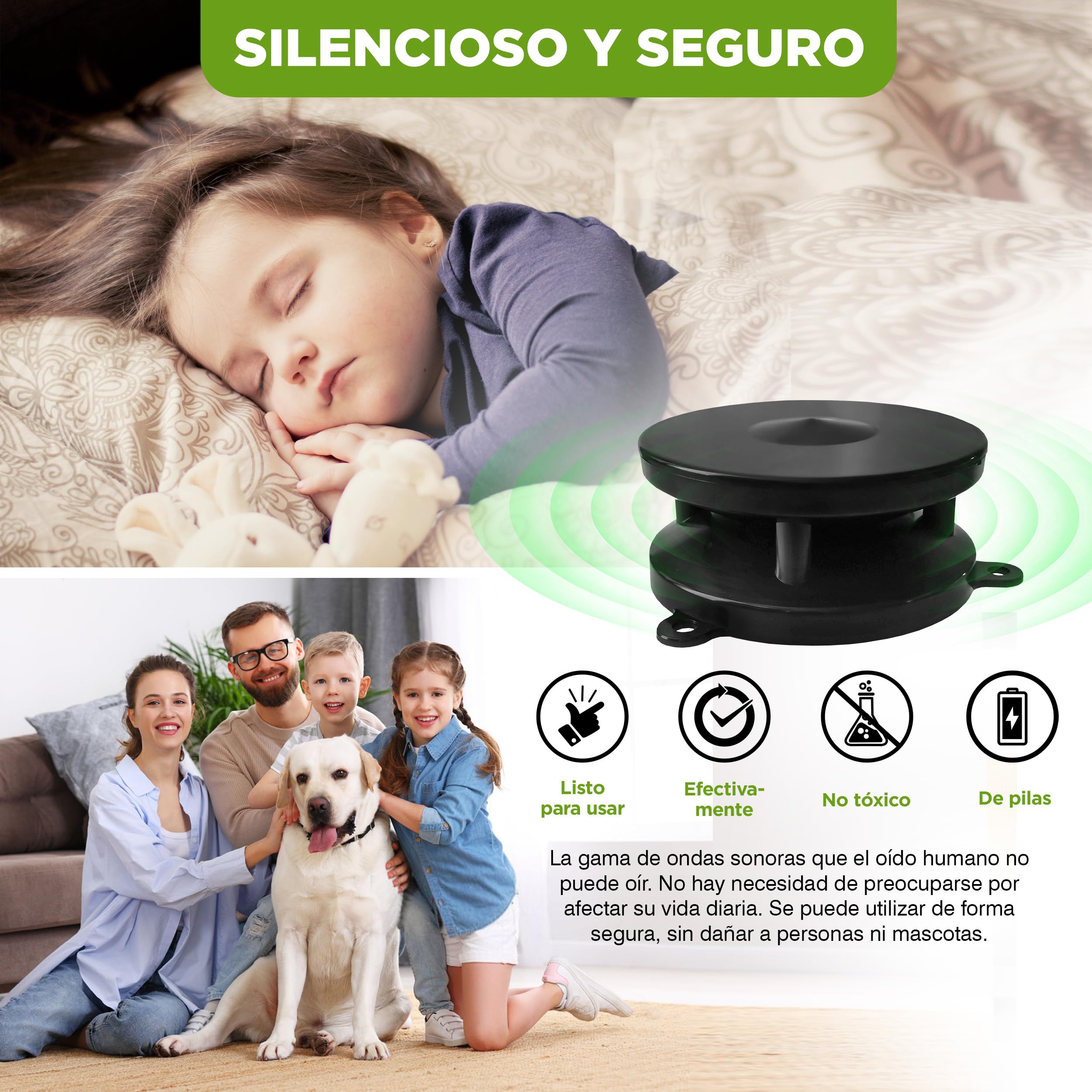 ISOTRONIC Repelente ultrasónico para Ratones y martas – Repelente de 360° para Coche, ático, sótano y Garaje – Disuasivo para Ratones sin Veneno ni trampas – Alcance Efectivo de 40 m² (1 Unidad)