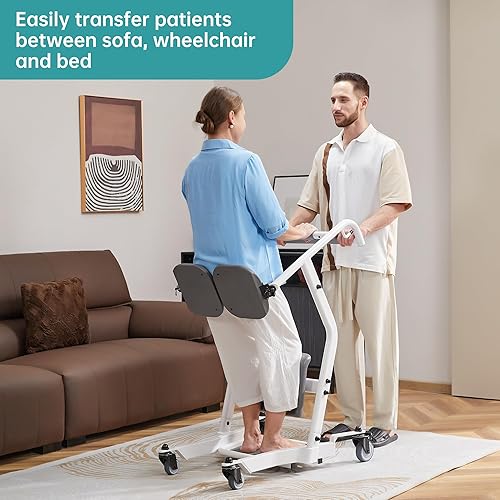 Miniatura 7 de ELENKER Levantamiento de asistencia de pie - Unidad de transporte de pacientes para ancianos - Elevador de pacientes para uso en el hogar -