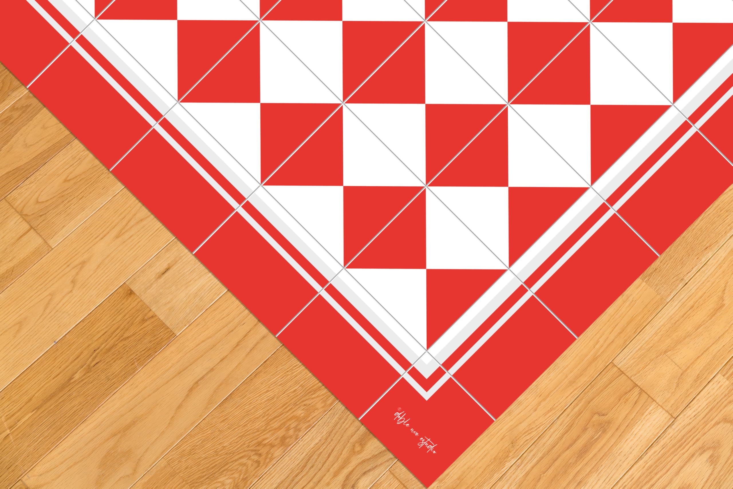 DobleUve Estudio Alfombra Vinílica Imperial | Rojo | 100x150 | Alfombra Cocina Lavable Antideslizante | Alfombra Vinilica | Suelo Vinílico | Alfombra Vinilo Salón