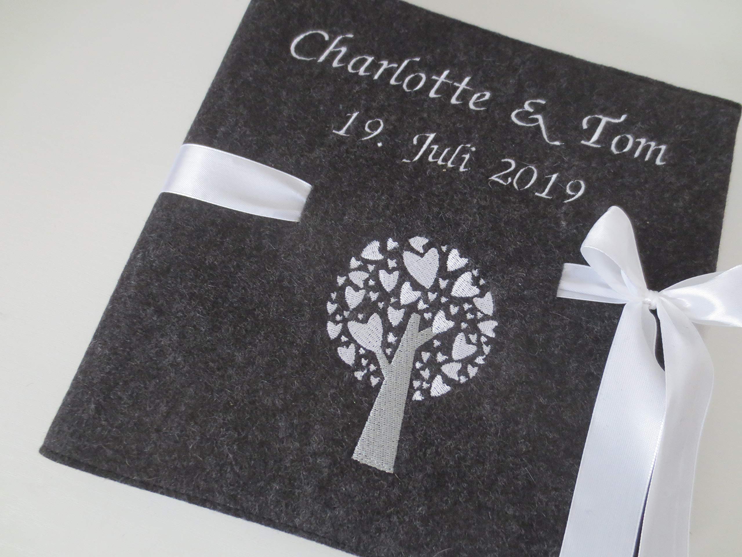 Fotoalbum Album Hochzeitsalbum Hochzeit Gästebuch Hochzeitsreise Geschenk Wollfilz Filz 26 cm x 25 cm