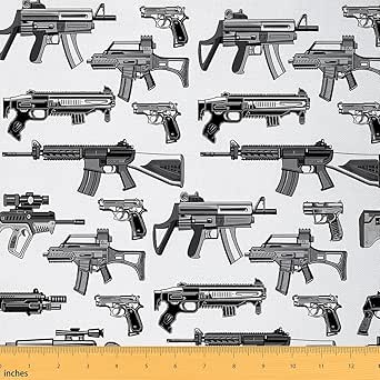 Amazon.com: Feelyou Sniper Rifle Upholstery Fabric, Gun Fabric by The ...
