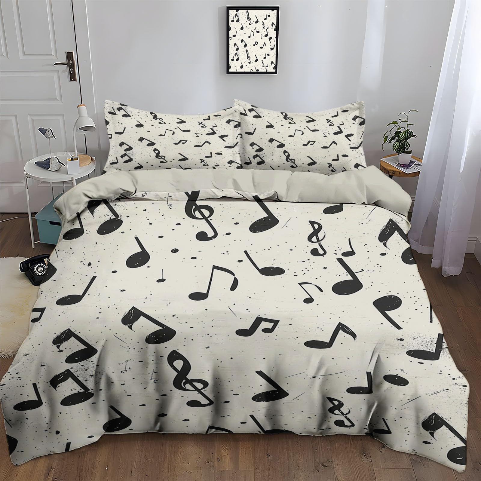 Parure de lit musique 200x200cm pour chambre d'ado ou adulte mélomane