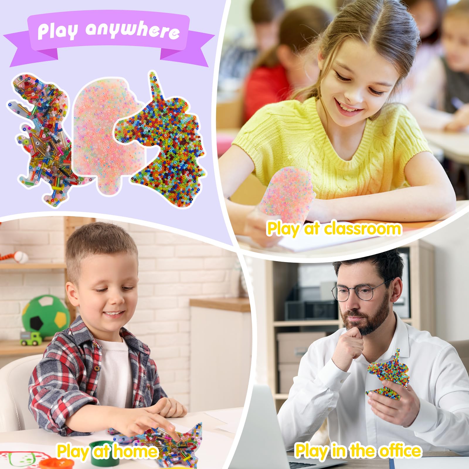 5 Stück Silikon Picking Pads & Fingermassage - Ente & Herz Anti-Stress