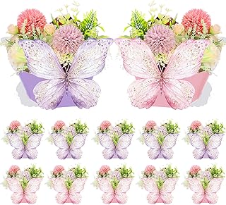 Wettarn 12 Pcs Butterfly Centerpieces Baby Shower Butterfly Party Decorations Tea Party Decorations Butterfly Flower Boxes Butterfly Table Decorations for Baby Shower Birthday Wedding Garden Tea Party