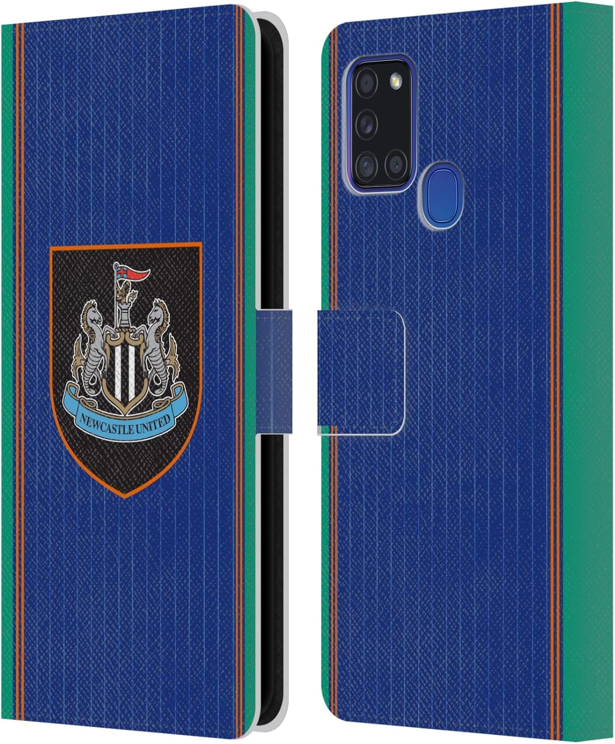Head Case Designs Officially Licensed Newcastle United Football Club Third 2025/26 Crest Kit Leather Wallet Case Compatible with Samsung Galaxy A21s (2020)
