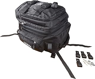 GEARS Universal Snowmobile Tunnel Bag | Expandable, Waterproof, Snowsport Luggage - Rear Cargo Storage Bag for Mountain & Trail Sleds | Universal Fit Soft Shell Tunnel Pack with Shovel Carry (Black)