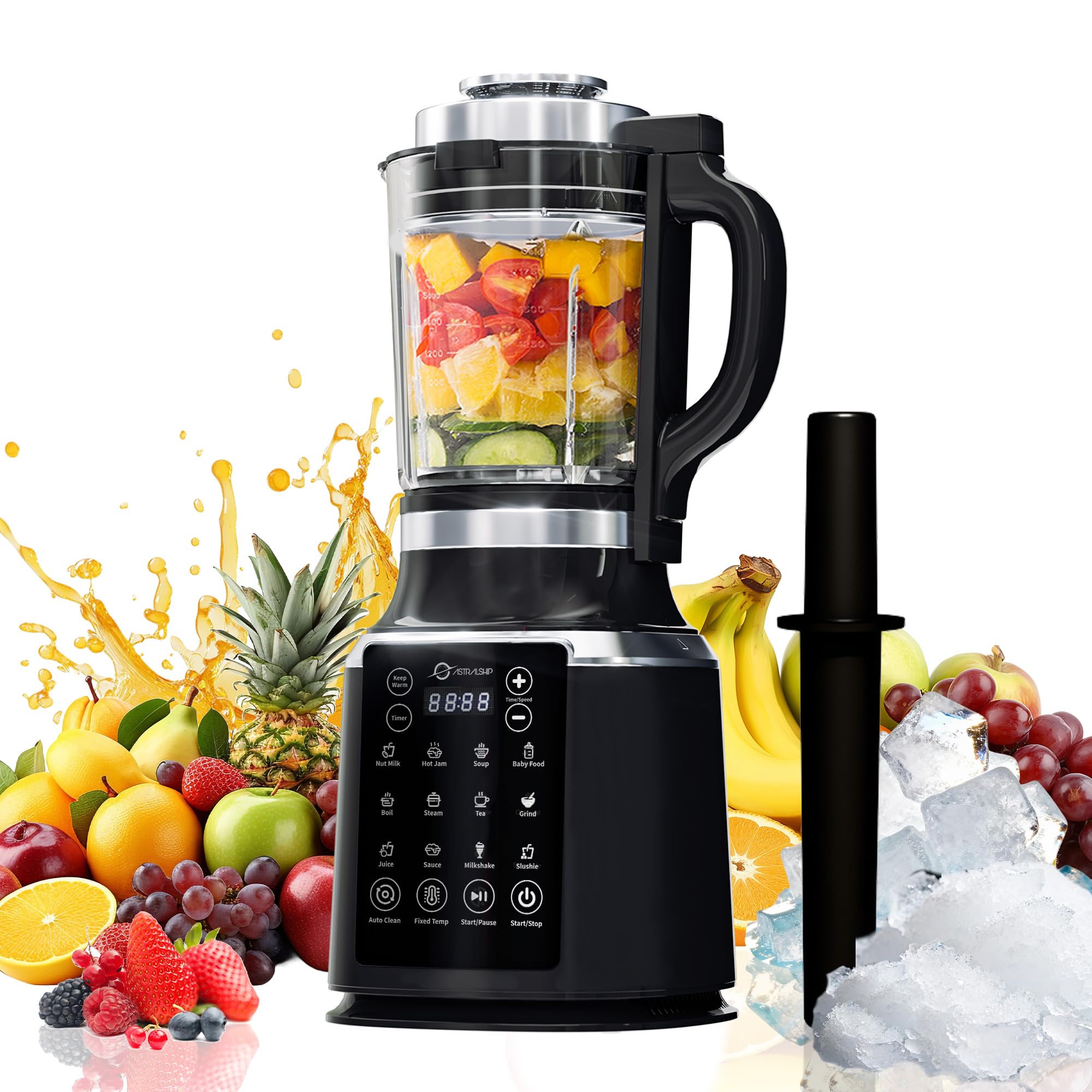 ASTRALSHIP Glass Blender for Kitchen with Tamper
