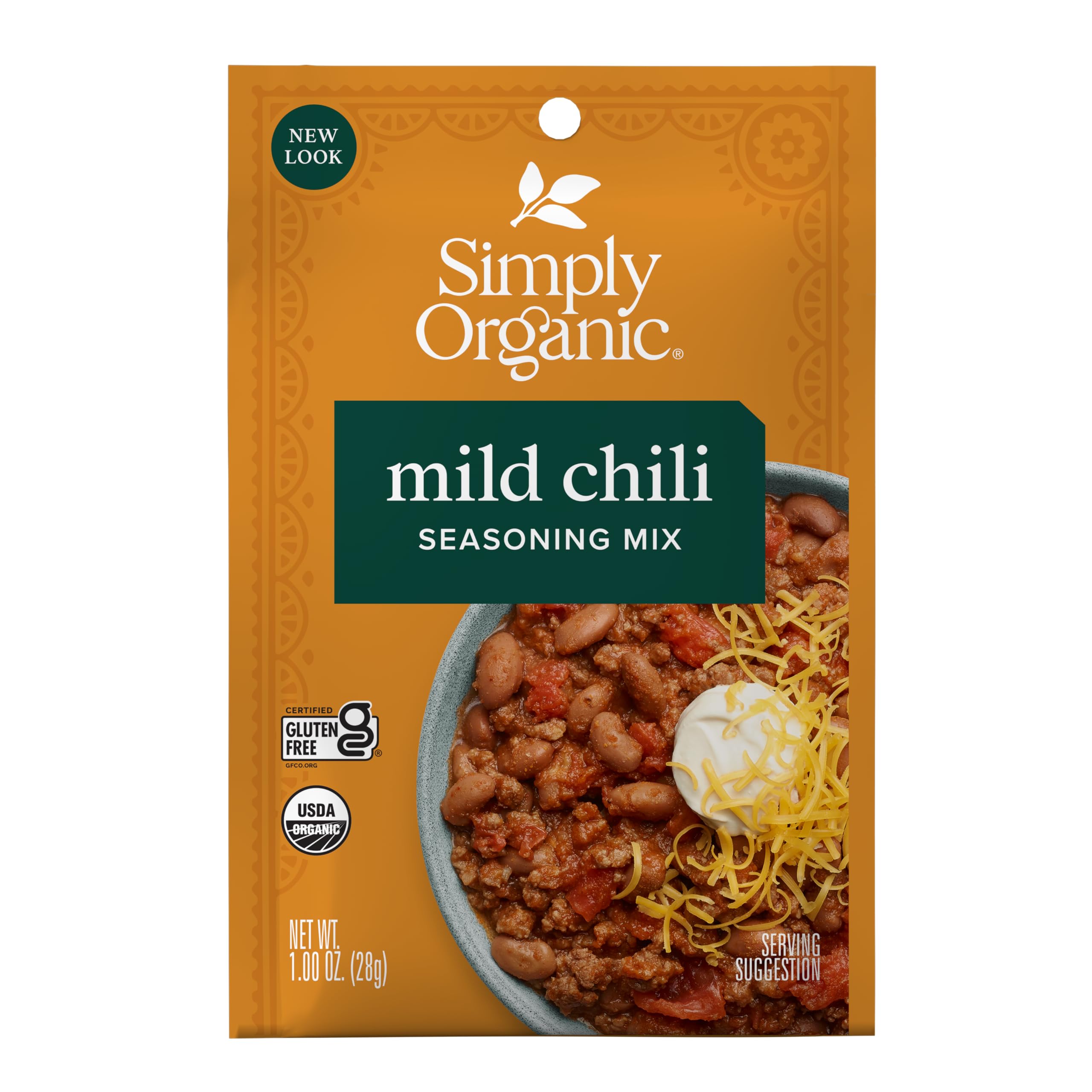 Simply Organic Mild Chili Seasoning Mix, 1-Ounce 12-Pack, Organic Cumin, Paprika, Cloves, Allspice, Warm, Hearty Taste