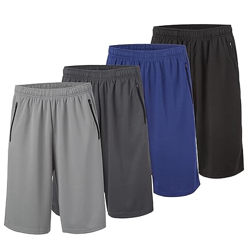 Essential Elements Men’s Athletic Shorts 4 Pack – Quick-Dry Moisture