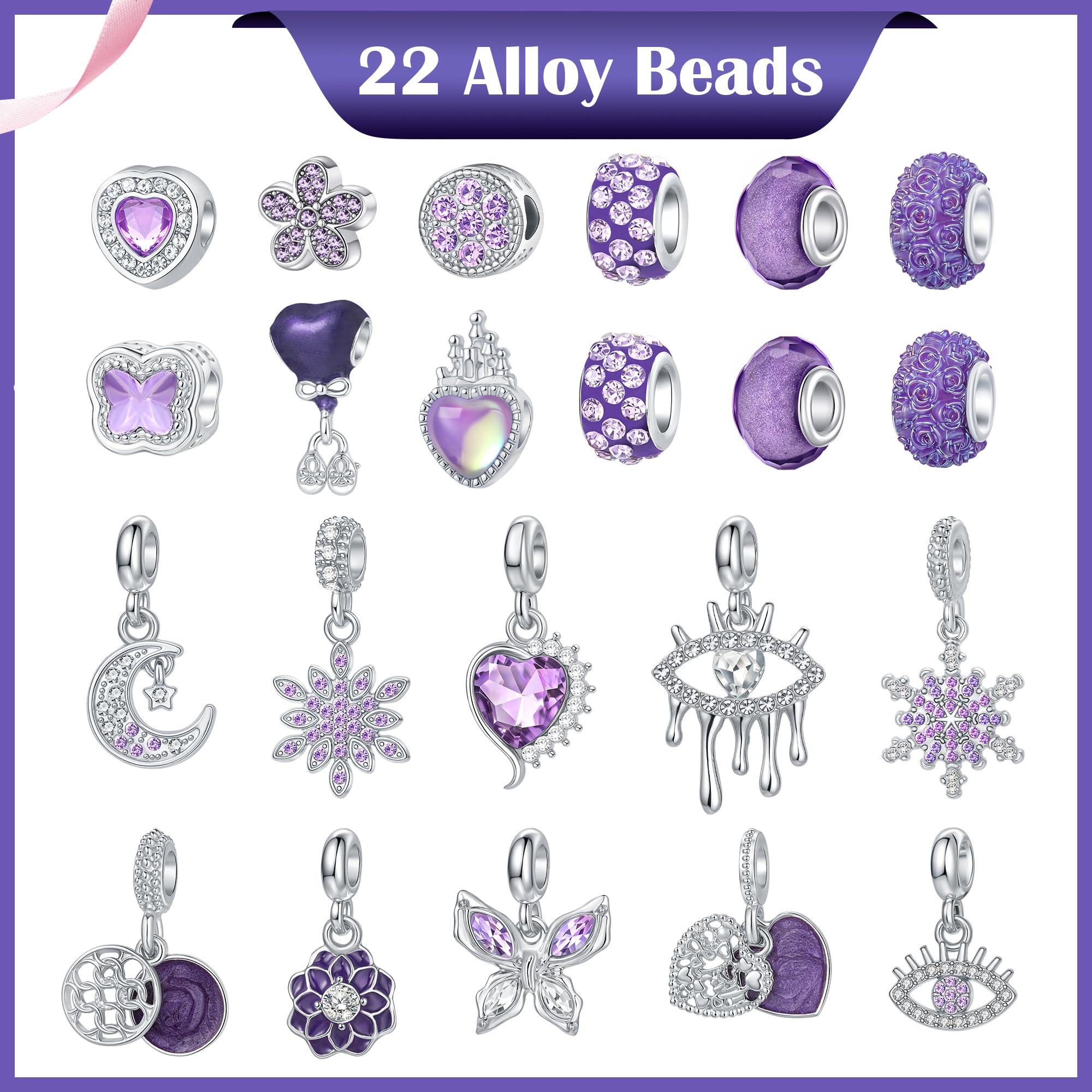 Calendrier De L'Avent 2025 Enfant Fille Ado - Kit DIY Bijoux Bracelets Colliers Noël