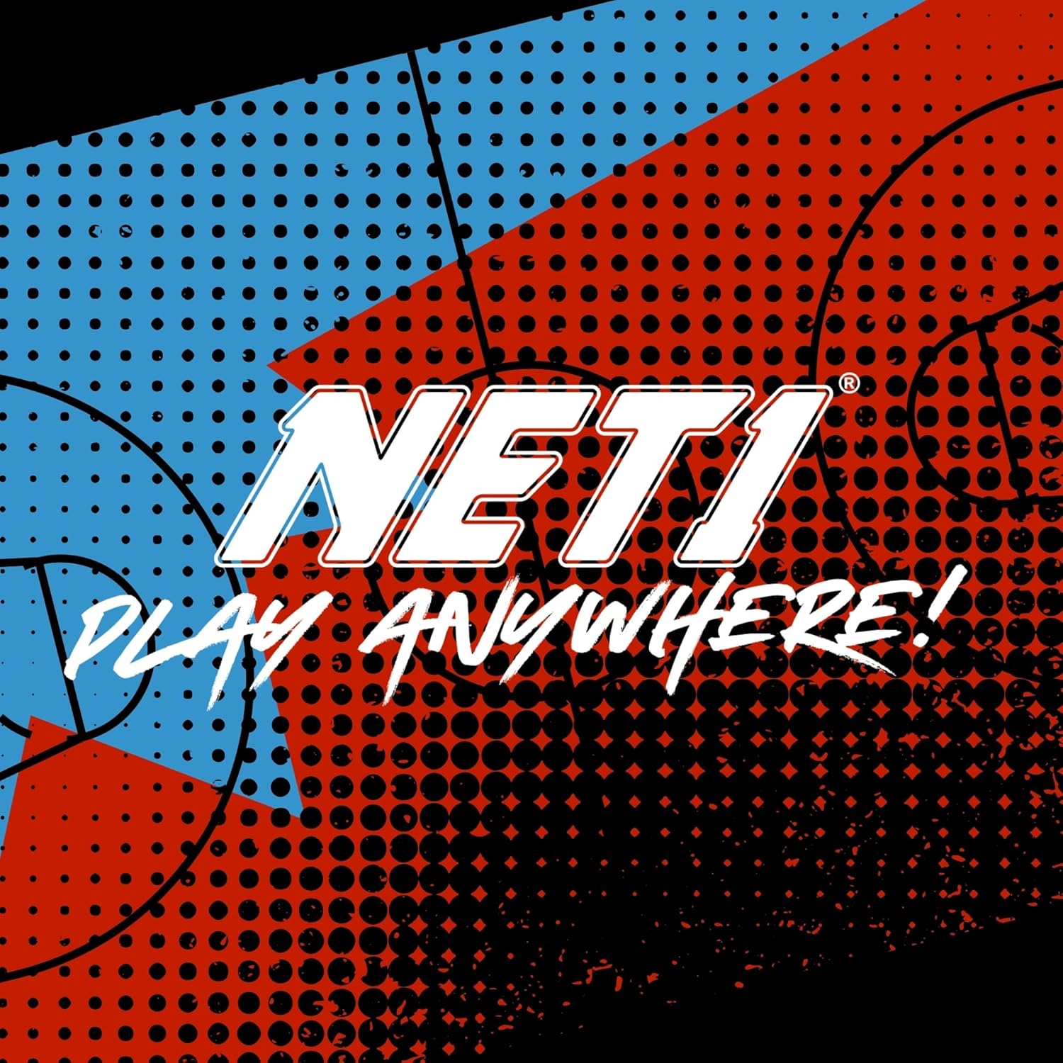 'NET1 | Premium Basketball Backboard & Net System for Kids | Ultra Durable 15'' Solid Steel Hoop | Wall-Mounted or Portable Height Adjustable | Padded Pole'