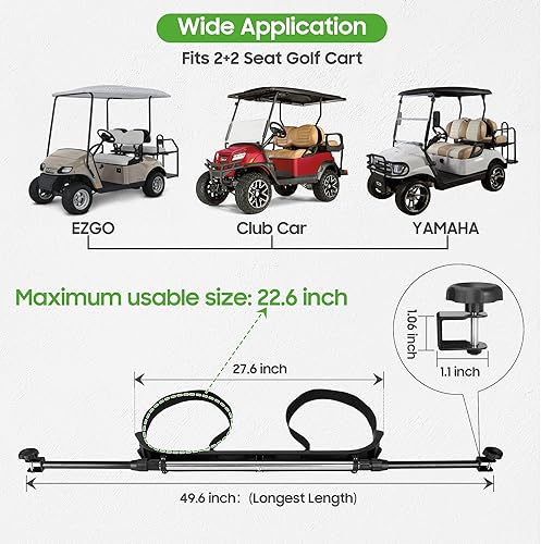 Miniatura 5 de 10L0L Accesorio mejorado para bolsa de golf, soporte ajustable para bolsa de carrito trasero para Yamaha, EZGO y Club Car, no requiere