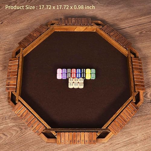 Miniatura 2 de Vamslove Juego de dados Shut The Box para 1-8 jugadores, juego de mesa de madera mejorado con 16 + 6 dados, juego educativo para niños y adultos
