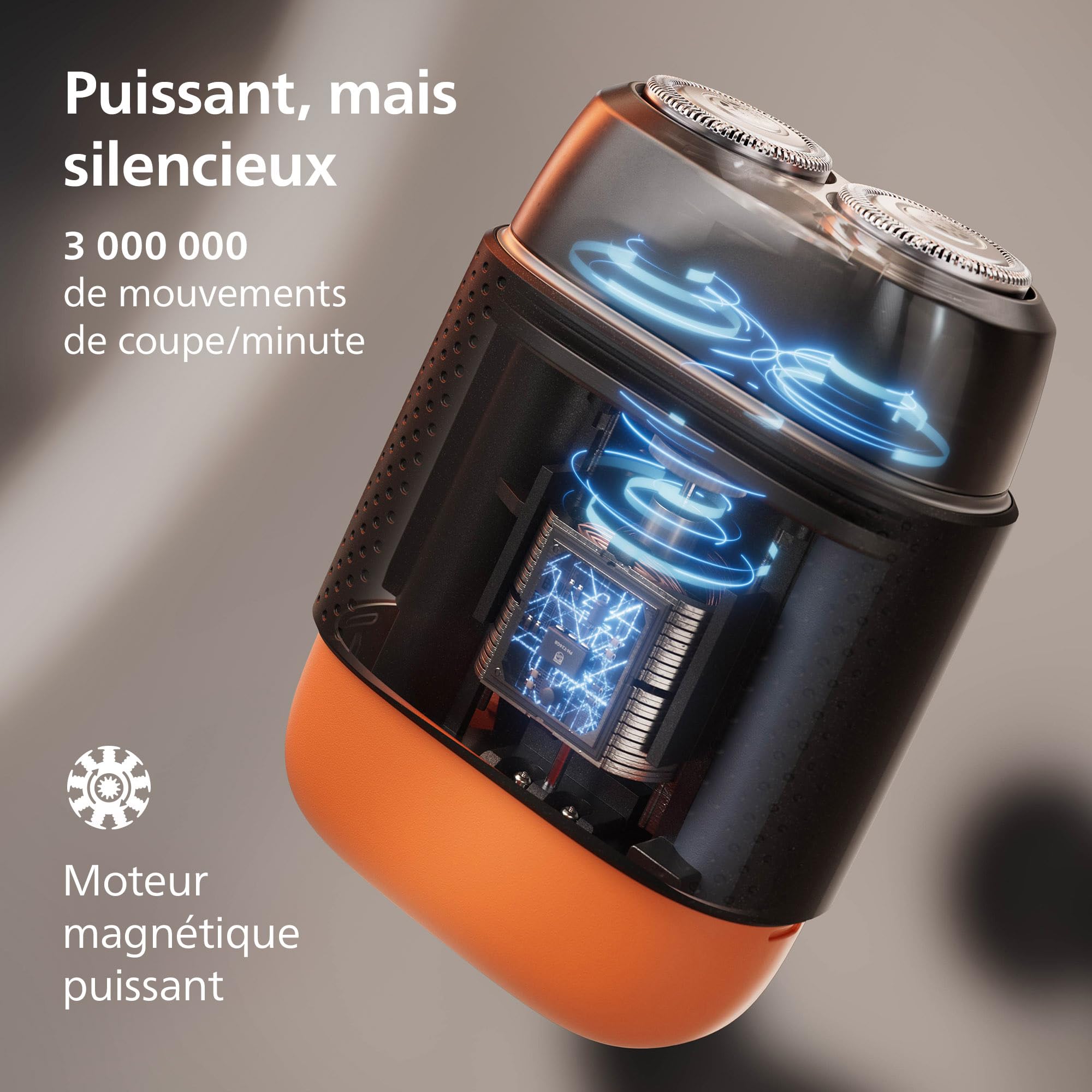 Rasoir Philips série 500 – électrique et compact, Lift & Cut, lames Dual SteelPrecision, têtes flottantes 3D, poils secs ou mouillés, étui de voyage, verrouillage, couvercle magnétique, modèle S595/05