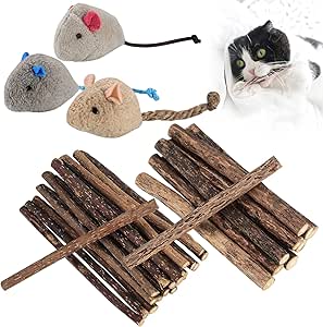 12 Bâtons à Lécher Pour Chat - Herbe à Chat Naturelle, Nettoyage Dentaire Et Stimulation