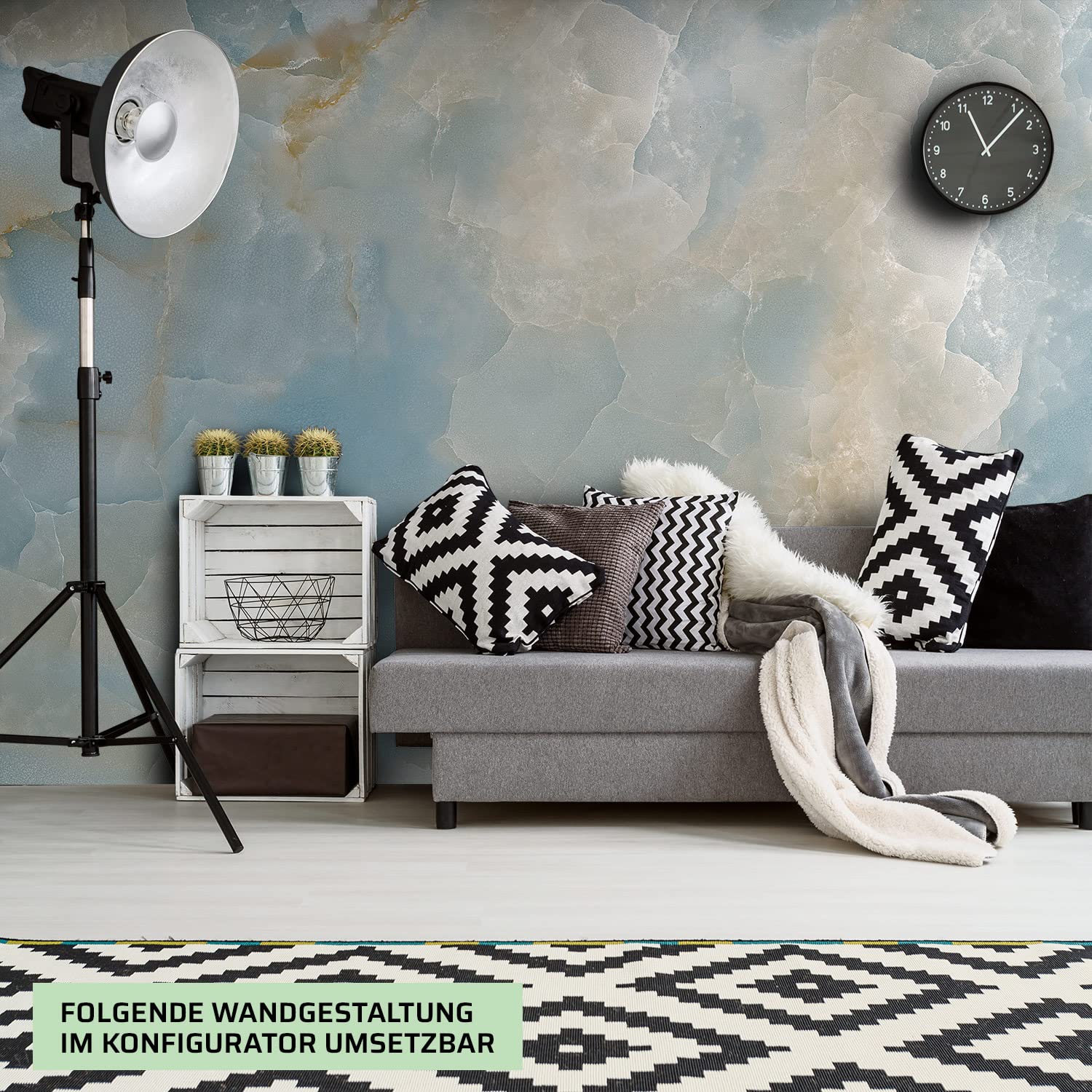 Dedeco Wohnzimmerrückwand TV-Wand 'Holz V5' - 250x100 Cm, Nano-Protect Hochglanz, Wasserfest, Aluminium