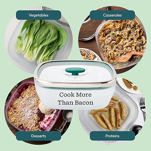 Miniatura 7 de Anyday Almacenamiento de alimentos de vidrio cuadrado de 10 tazas con tapa de vidrio | Preparación de comidas y utensilios de cocina para microondas