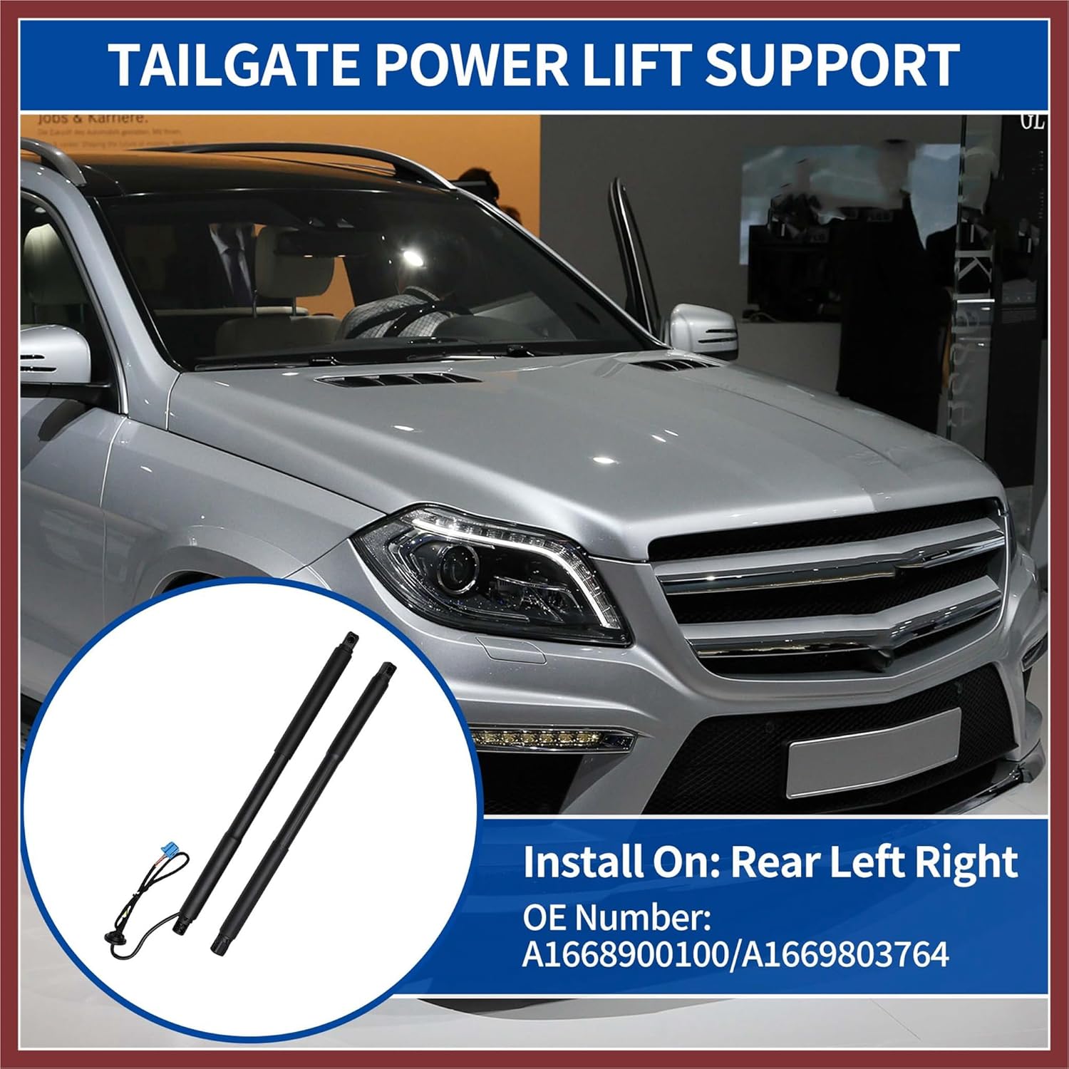 Rear Left Right Tailgate Power Lift Support for Mercedes-Benz GL350 GL450 GL550 Liftgate Power Hatch Shock Strut No.A1668900100 Electric Trunk Power Liftgate 1 Pair Replace Parts