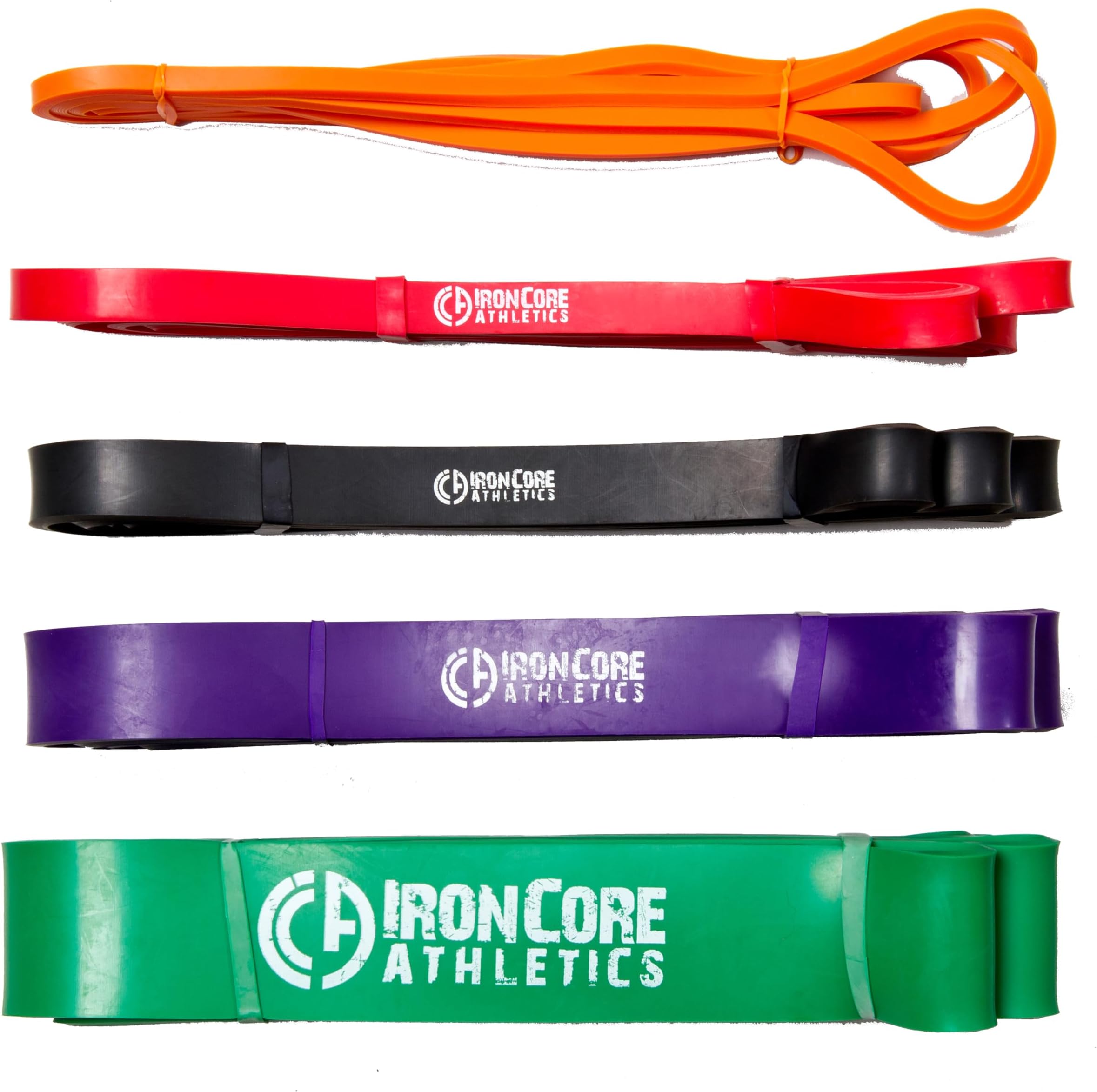 Pull Up Assistance Band Pack - Set of 5 Heavy Duty 41" Loop Bands for Pull Up Assist - #1 Orange #2 Red #3 Black #4 Purple #5 Green - 5 - 300 lbs Resistance/Assistance