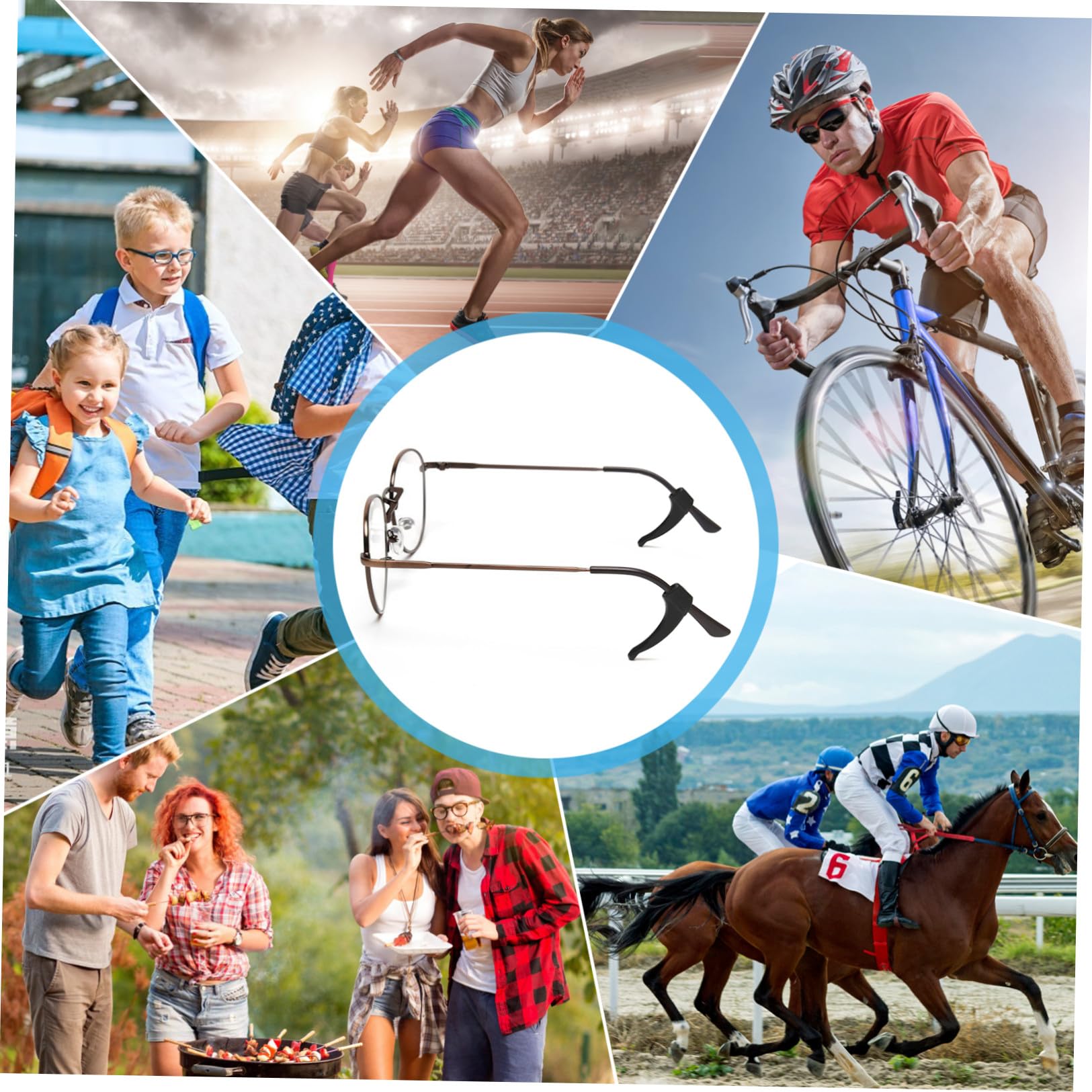 Abaodam 12 Paia Supporti Antiscivolo in Silicone per Occhiali, Ganci Comodi per Orecchie, Accessori per Sport All'aperto e Viaggi
