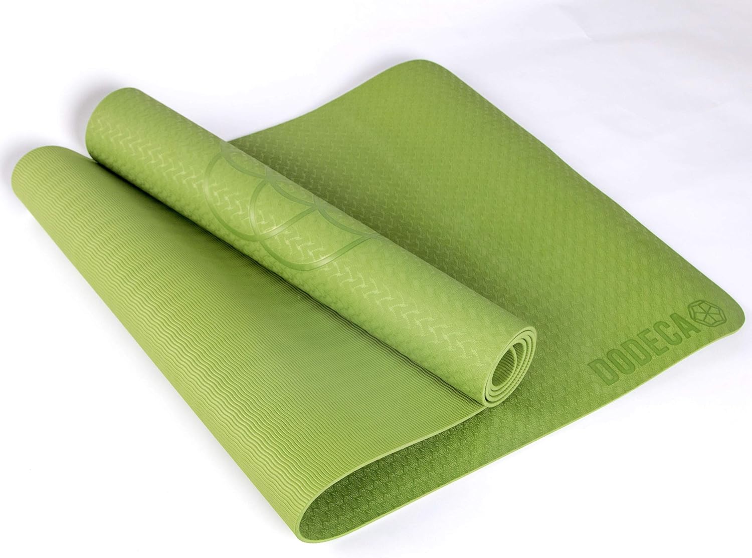 DodecaYoga PRO [ Yoga Pilates Exercise Mat ] Vegan and Eco-Friendly | Textured Non-Slip Design Provides Unparalleled Grip - Durable Thick Lightweight | 3 Colors & Designs | Includes Carrying Strap